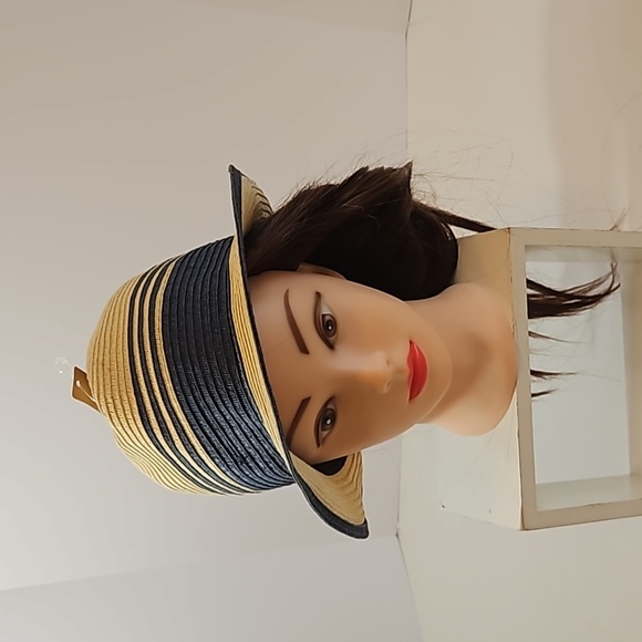 Summer Fedora Hat 100% paper straw Unisex black detail British Style Handmade - Picture 13 of 17